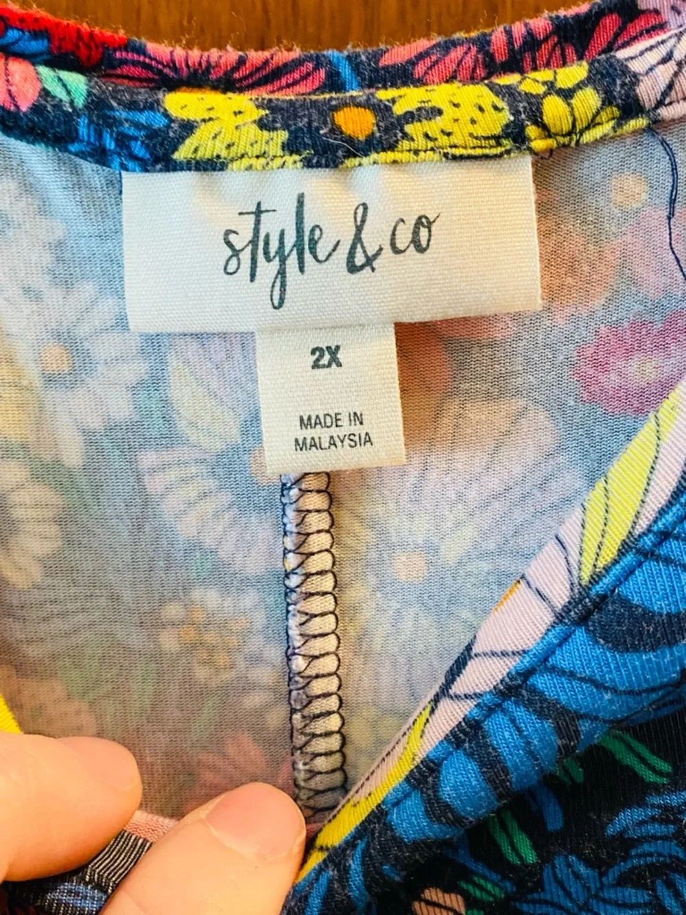 Style & Co. Multi-Color Floral Print Top - Picture 5 of 5